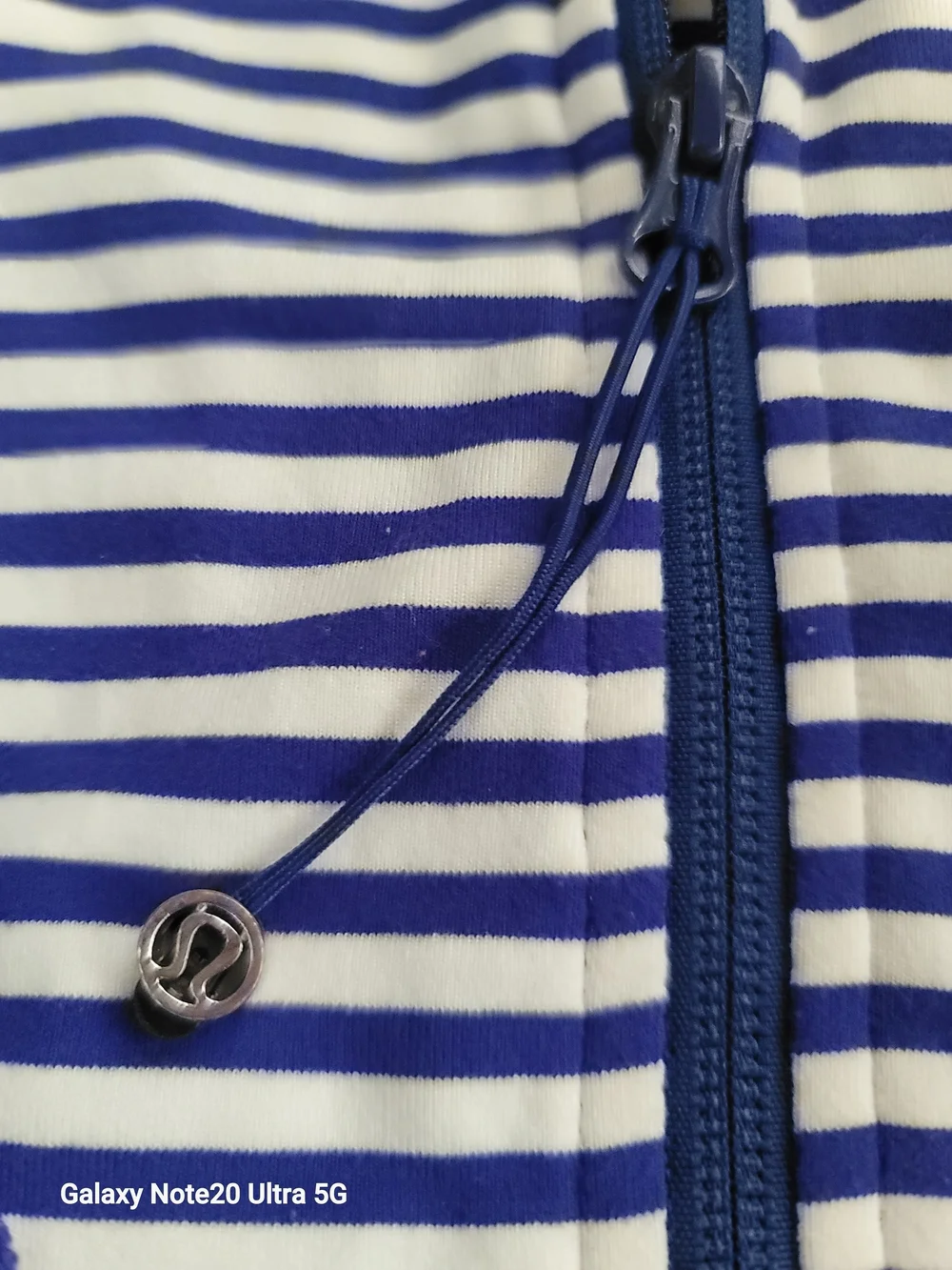 Lululemon Blue and White Striped Zip-Up Jacket